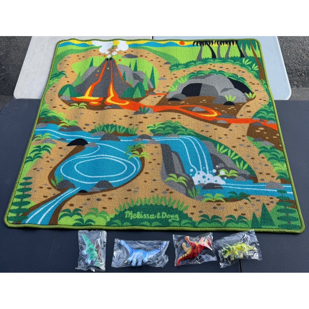 Melissa & Doug Dinosaur Play Rug Kids Prehistoric Set with Figures New